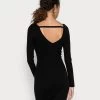Anna Field OFFENER RÜCKEN BODYCON MINI STRICKKLEID - Etuikleid - Black