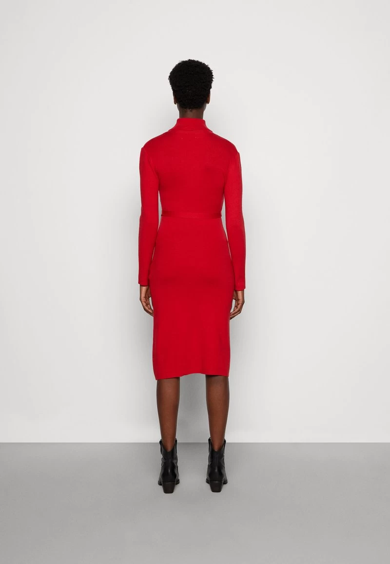 Anna Field ROLLKRAGEN RIPP MINI STRICKKLEID MIT GÜRTEL - Strickkleid - Red 3 Anna Field ROLLKRAGEN RIPP MINI STRICKKLEID MIT GÜRTEL - Strickkleid - Red – Bild 3