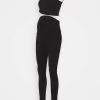 SET NURSING FUNCTION CROP TOP & LEGGINGS - Leggings - Hosen - Black