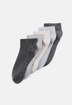 Anna Field SOFT RIBBED SNEAKER SOCKS 5PACK - Socken - Grey/beige