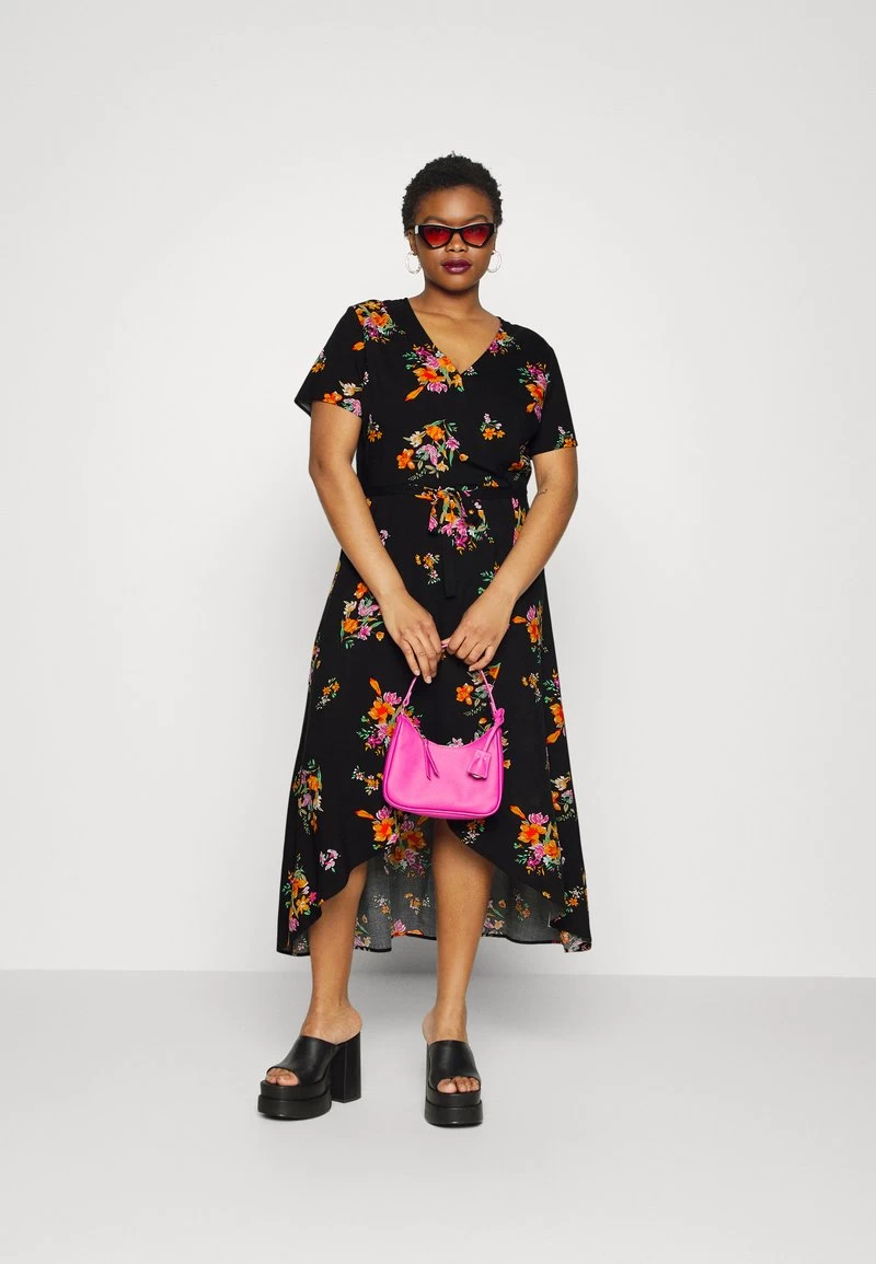 WRAP DRESS HIGH LOW HEM - Freizeitkleid - Black 2 WRAP DRESS HIGH LOW HEM - Freizeitkleid - Black – Bild 2