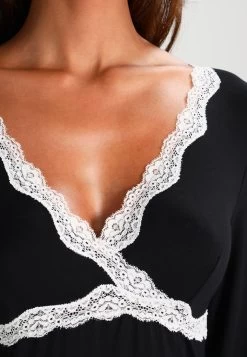 Anna Field HEIDI LONG SLEEVES VISCOSE NIGHTDRESS - Nachthemd - Black -Anna Field Angebote Store 9cbb26f39b384778a8a395532fe9436b