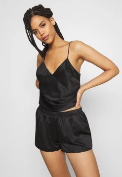 Anna Field SIMPLE SATIN SHORT SET - Nachtwäsche Set - Black -Anna Field Angebote Store bf9abd9ea6a24dcb9383c9f8cd7f5605