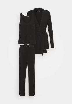 Anna Field 3 PIECE JERSEY - Nachtwäsche Set - Black -Anna Field Angebote Store cca80f6d87e14a8cb955af6b73aa5632