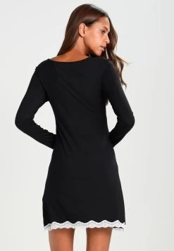 Anna Field HEIDI LONG SLEEVES VISCOSE NIGHTDRESS - Nachthemd - Black -Anna Field Angebote Store dbbb3ef60df3468092f7b21fde501e66
